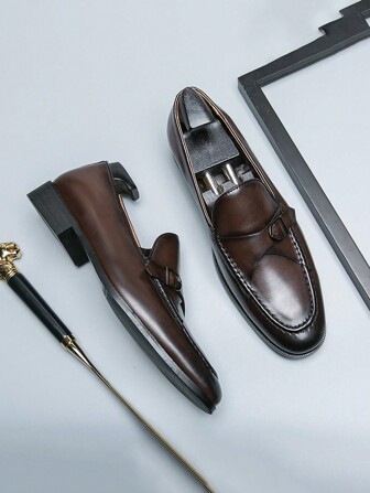 尖头男士皮鞋，英伦低帮，适合发型师穿着，春季经典派对及正式场合乐福鞋，绅士休闲黄色鞋，秋季