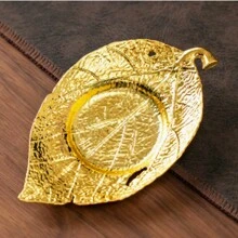 金色高档合金杯垫锡杯架创意杯垫茶具配件金属杯垫防烫隔热杯垫，适用于家庭茶室办公室茶区酒店大堂VIP接待室节日接待亲友 - 彩色 - 查看 16