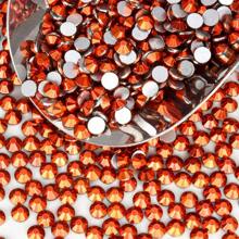 1440pcs New Mine Orange Non Hotfix Rhinestones Glitter Nail Charms Flatback Strass Crystals For Fabric Garment Decoration