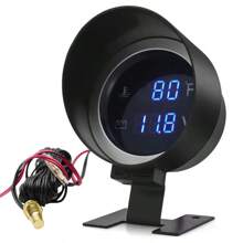 2 Em 1 Medidor Digital De Temperatura De Água Voltímetro Led Sensor Tubo De Junta Carro De Motocicleta - Preto - Visão 9