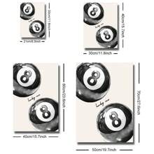 1/3pcs Set Unframed Black Cheetah 8 Pool Ball Leopard Poster Aesthetic Girly Dopamine Decor Funky Art Painting Canvas Print Minimalist Wall Picture For Dorm, Apartment, Living Room, Bedroom, Home Decoration - Multicolor - View 5