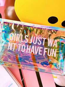 Transparent Laser Makeup Bag, Shiny Cosmetic Bag, Waterproof Travel Toiletry Bag - Suitable For Daily Use And Parties