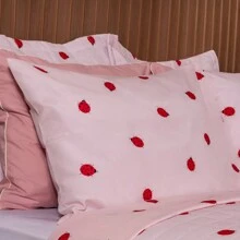 Essencialle 2-Piece Single Sheet Set Cotton 160 Thread Count With Elastic - Ladybird - View 3