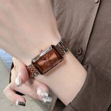 [CILOA] 2025 New Style Ladies Exquisite High-End Small Square Waterproof Watch - Cà phê nâu - Xem 7
