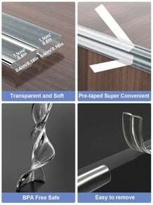 Furniture Corner Protectors And Edge Bumpers, Transparent Clear Covers For Sharp Furniture And Table Edges, Anti-Collision