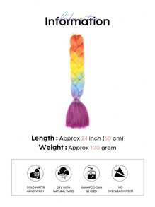 Jumbo Ombre Braiding Hair - Soft, Silky Synthetic Extensions With Glitter Tinsel Highlights (24") - Multicolor - View 3