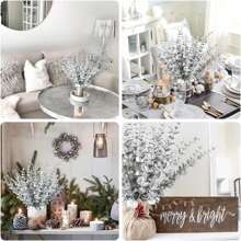 10入組人工尤加利葉，適用於家居/花藝裝飾/婚禮/新娘手捧花，DIY材料，適用於花圈/門花環/戶外花園，新年/情人節裝飾/配件 - 銀色 - 查看 5