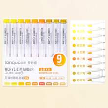9/144pcs Morandi Acrylic Paint Pens Soft Brush Tip, Calligraphy Markers For Lettering, Card Making, Rocks Painting, Wood, Fabric, Canvas, Ceramic, Glass, DIY Art Crafting, School Supplies