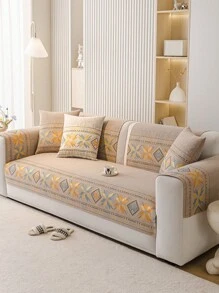 1pcChenille Sofa Cushion Is All-Weather Anti-Skid - Light Yellow - View 9