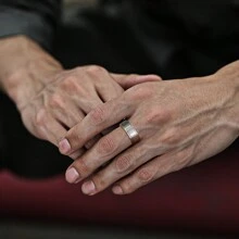 1pc Personalized Customized Laser Engraved Black Tungsten Steel Ring, Gift For Him, Custom Ring, Personalized Ring - Style 2 - View 2