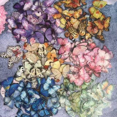 Süße Schmetterlings-Aufkleber, Singvogel Tanz Serie, transparente wasserfeste Aufkleber für Scrapbooking, Wasserflaschen, Versiegelung Sammelalbum Zubehör Schreibwaren, lustige Aufkleber