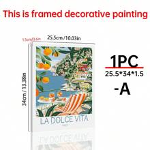 La Dolce Vita Travel Poster, Italy Wall Decor, La Dolce Vita Coast Poster, Italian Print, Retro Spritz Art, Honeymoon Gifts, Set Of 1, Canvas Posters, Canvas Wall Decor For Home, Living Room, Bed Room, Kitchen ,Bathroom,Wall Art Birthday Graduation Coastal Decor Coastal Decor Beach Decor