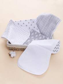 5 件装婴儿拍嗝巾，防水柔软吸水防吐围兜，适合婴儿男孩和女孩 - 灰色 - 查看 3