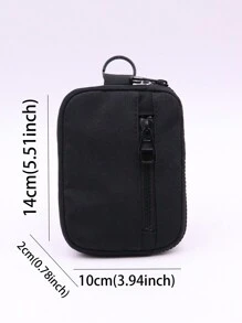 1 个户外多功能包可存放耳机钥匙卡夹休闲风格产品尺寸：14cm * 10cm * 2cm 女士钱包迷你钱包钱包零钱包旅行钱包 - 黑色 - 查看 3