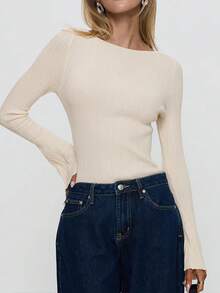 Body sin espalda para mujer, diseño de moda - Albaricoque - Ver 2