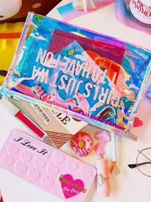 Transparent Laser Makeup Bag, Shiny Cosmetic Bag, Waterproof Travel Toiletry Bag - Suitable For Daily Use And Parties