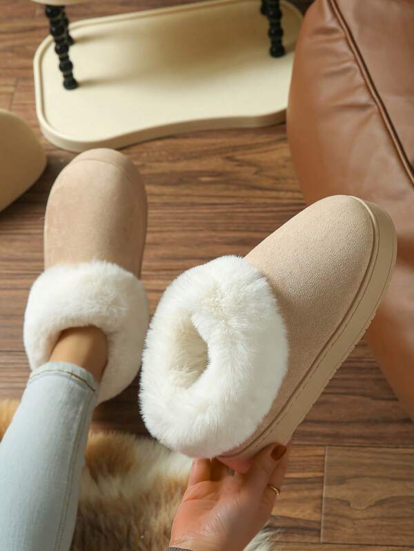 Nowe, jednokolorowe, ocieplane, sztuczne futro, kapcie, damskie i męskie, grube, ciepłe, śnieżne buty na zimę