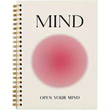 Nhật ký truyền cảm hứng "Open Your Mind" Pink Aura - Sổ tay xoắn ốc phong cách học sinh, dùng cho trường học và văn phòng phẩm tại nhà, hoàn hảo để trang trí phòng - Sổ tay xoắn ốc 14*21cm/ 5,5x8,3in - 50 tờ 100 trang - Nhật ký có các dấu hiệu ngày trong tuần, dấu hiệu thời tiết, số ghi nhớ và dấu hiệu ngày, đồ dùng học tập, Quay lại trường - Sổ tay xoắn ốc - Xem 9