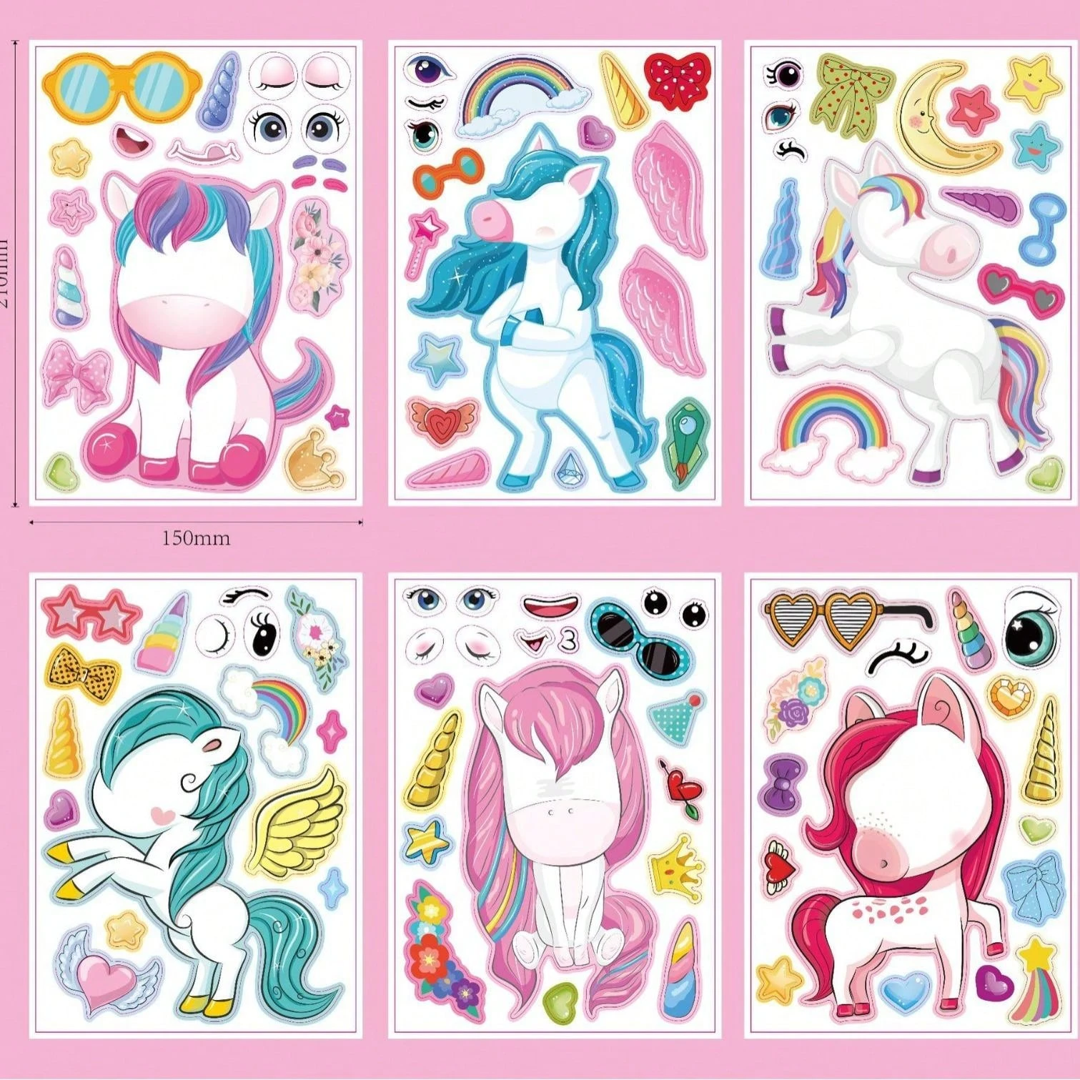 Pegatinas Unicornio 500 Unidades - Adhesivos Redondos Para Premios Escolares