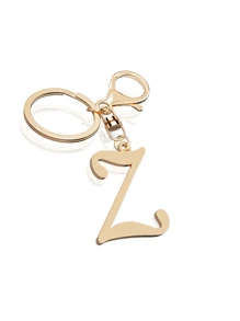 1 pieza Llavero con letra de oro avanzado y elegante, colgante con letra tridimensional, llavero clásico y simple, decoración, accesorio de bolso, versátil para bolsos de trabajo, escuela, compras, mochilas, bolsos de mano, accesorio de bolso, adecuado para regalar a amigos, familia, parejas, novias, regalos importantes, recuerdos de vacaciones