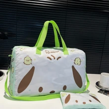 Sanrio Borsa da viaggio all'aperto stile carino e conveniente, borsa a mano con motivo Kuromi, può essere fissata al retro della valigia, adatta per la scuola