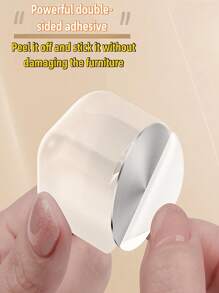 1pc Innovative Doorstop - Transparent Silicone Strap With Metal Base, Quiet PU Material, Suitable For Home Use - Multicolor - View 8