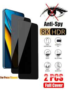2 miếng dán bảo vệ màn hình riêng tư tương thích với Poco X6 M6 Pro X5 X4 X3 M4 Pro 5G F3 F4 GT M5S M5 Kính cường lực chống nhìn trộm tương thích với 14 13T Pro Quà tặng sinh nhật, gia đình, bạn bè Miếng dán bảo vệ màn hình điện thoại, phụ kiện điện thoại Chống nước Chống sốc Chống rơi Chống rơi Chống trầy xước Chống vân tay Bao phủ toàn bộ - màu đen - Xem 1