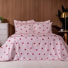 Essencialle 2-Piece Single Sheet Set Cotton 160 Thread Count With Elastic - Ladybird - View 8