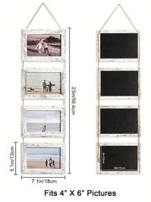 Marco de galería de pared blanco desgastado con 4x6" con 3/4/5 aberturas, orientación vertical para decoración del hogar perfecto para decoración del hogar y de oficina, display vertical, decoración del hogar - Multicolor - Ver 5