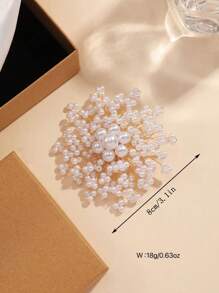 1pc Handmade Twisted Copper Wire Pearl Brooch Pin, Elegant Fashion Decoration For Dress Or Suit - Pearl Brooch - View 6