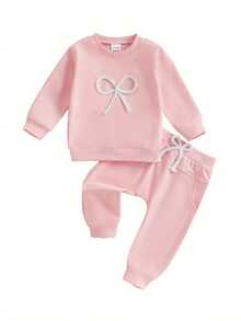 Young Girls Sweater Pants - Pink - View 1