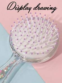 1pc Custom Text Air Bag Comb Round Handle Glitter Head Leather Massage Hair Comb Air Cushion Comb