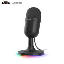 MageGee USB Microphone, RGB Noise Reduction Microphone Great For Streaming Podcast Vocal Recording, Volume Gain Tap-To-Mute Plug And Play Gaming Mic For PC, , P.S4/5 - 黑色 - 查看 1