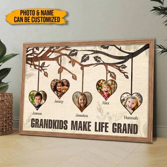 Pozwól wnukom uczynić życie wspaniałym - spersonalizowane zdjęcie wnuków uczynić życie wspaniałym - spersonalizowany, oprawiony na zamówienie obraz na płótnie, dekoracja domu, prezent dla rodziny, prezenty urodzinowe, ukończenie szkoły, świąteczne artykuły prezentowe