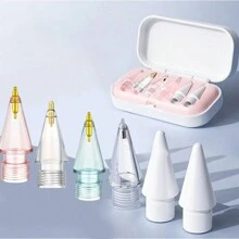 Kit de 6 paquets de mines de crayon de rechange avec étui compatibles avec Apple Pencil, mines de crayon compatibles mises à niveau avec Apple 2e et 1ère génération Pro USB-C, et crayon numérique Crayon, mines de crayon à pointe fine, ensembles de crayons pour iPad Pro