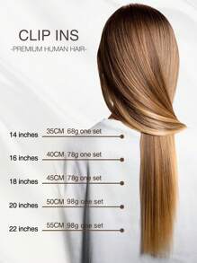 7 Piezas de extensiones de cabello natural de color negro liso con clip de cabello humano Remy - S1 - Ver 8