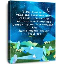 1pc How Cool Is It The Same God Inspirational Bible Verses Canvas Prints Wall Art For Teens Kids Bedroom Nursery Classroom Dorm Wall Decor, Christian Gifts For Kids