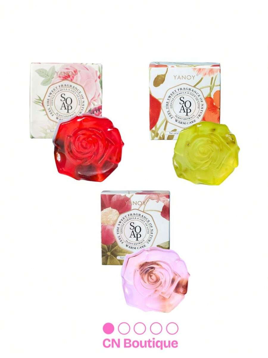 Jabón Facial y Corporal Con Deliciosos Aromas: Olivo Dulce, Flor De Cerezo y Rosa Mosqueta - Rosa - Ver 1