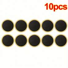 10pcs Glue-Free Adhesive Bicycle Tire Repair Patch: Quick Fix For Mountain Road Bikes - Inner Tube Protection Pads - Black - View 6