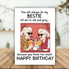 Biglietto di compleanno per la mia migliore amica - biglietto di compleanno divertente per la migliore amica - forniture artistiche uniche, 1 pezzo, Ritorno a scuola, Forniture scolastiche