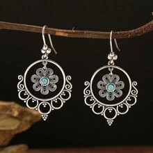1 Pair Fashionable Creative Vintage Niche Design Bohemian Style Earrings, Suitable For Women's Everyday Wear