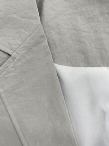 Classic Men's Casual Blazer Jacket, Long Sleeve Solid Color Pocket Button Design Formal Business Suit Coat