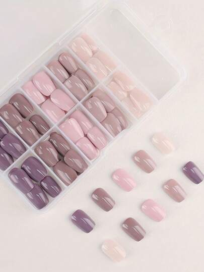 150Pcs/Box Autumn/Winter Brown Maillard Artificial Removable Nail Tips Press On Nails Nail Supplies Nails
