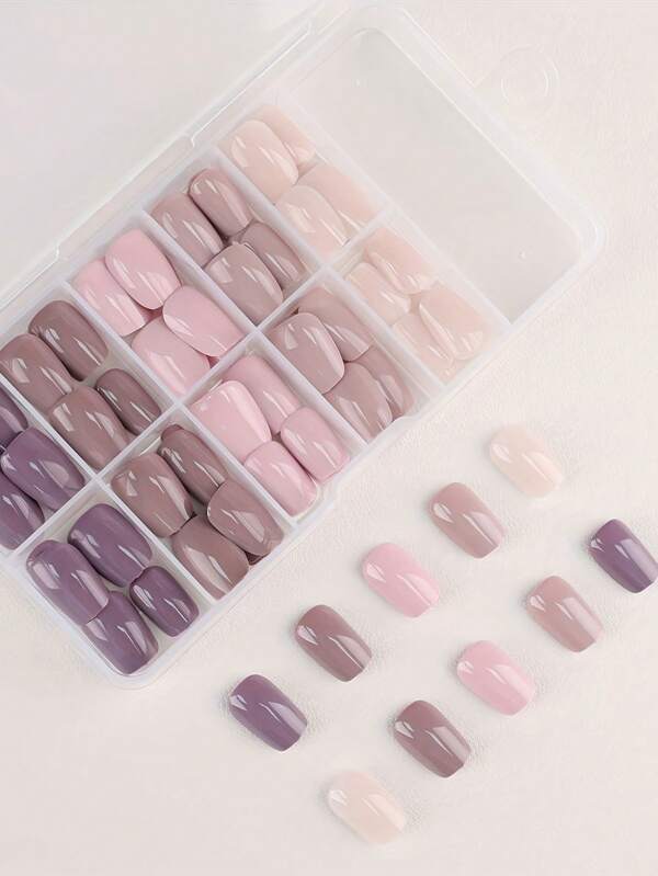 150pcs/Box Autumn/Winter Brown Maillard Artificial Removable Nail Tips Press On Nails