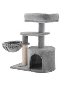 FEANDREA Árbol Pequeño para Gatos, con Poste para Rascar, Gris Claro - Gris Claro - Ver 6
