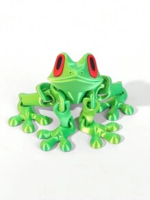 1pc 3D Printed Magnetic Frog Decorative Statue, Movable Joints, Desktop Or Refrigerator Decor - Multicolor - View 12