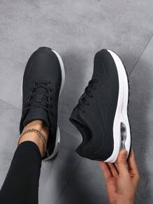 Tênis esportivos casuais com amortecimento de ar para todas as estações, para homens e mulheres, sola grossa, calçados confortáveis para viagem/corrida