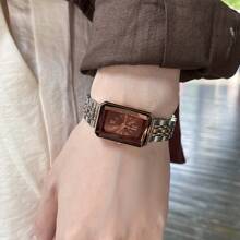 [CILOA] 2025 New Style Ladies Exquisite High-End Small Square Waterproof Watch - Cà phê nâu - Xem 6