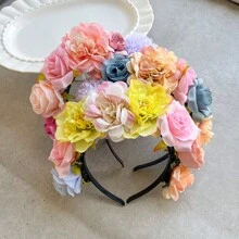 1 pieza Diadema de flores, aro de pelo con flores, accesorios para el cabello - Multicolor - Ver 3