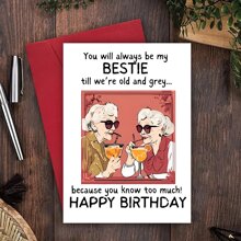 Biglietto di compleanno per la mia migliore amica - biglietto di compleanno divertente per la migliore amica - forniture artistiche uniche, 1 pezzo, Ritorno a scuola, Forniture scolastiche